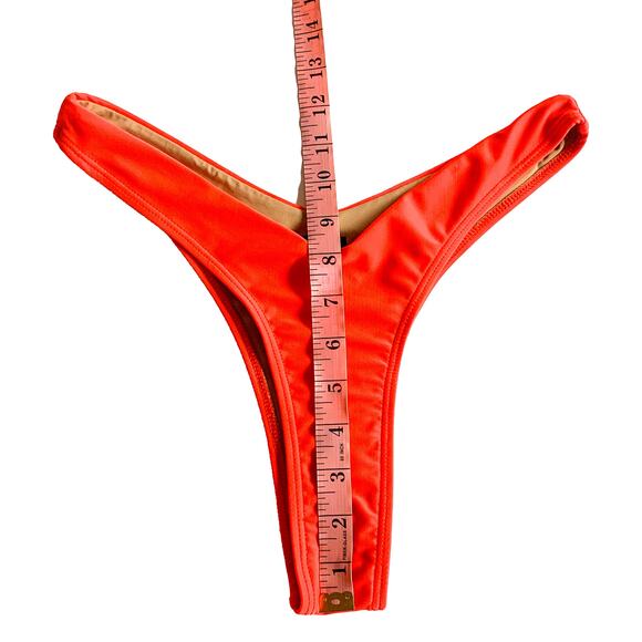 Designer Swim ZAO Bea Brazilian Bikini Bottoms Neon Orange L - Picture 8 of 11